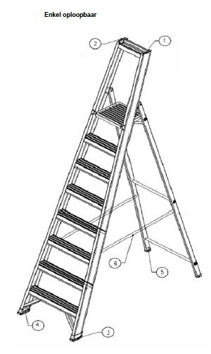 Onderdelen Altrex Castor Enkel oploopbaar 1028 ( 8 treeds )