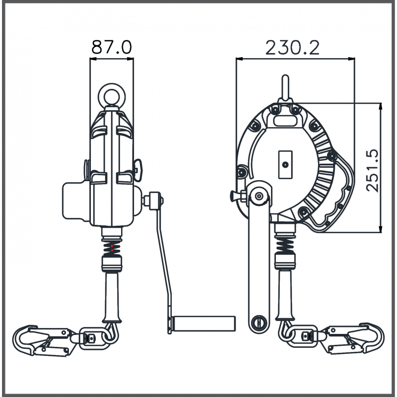 Reddingslier Staalkabel 10.0m – FA2040110 - Afbeelding 3
