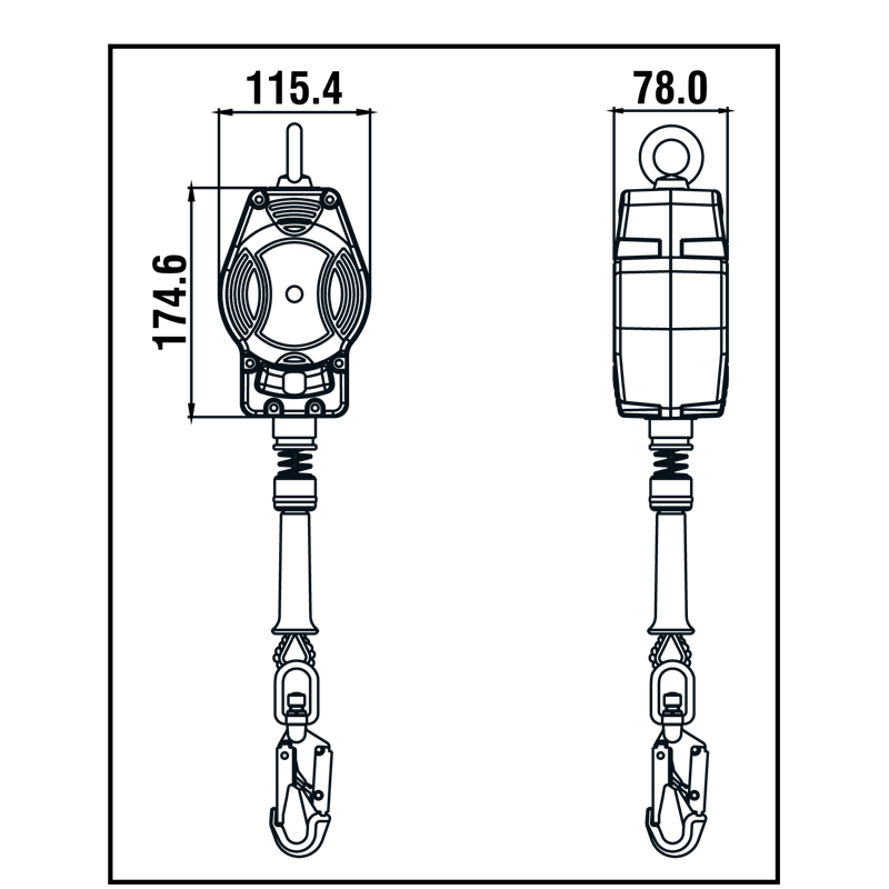 Valstopblok Staalkabel 3.5m – FA2040203B - Afbeelding 3