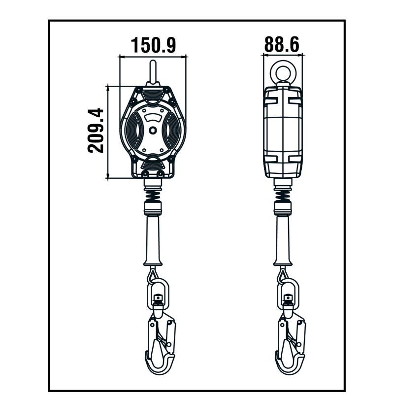 Valstopblok Staalkabel 7.0m – FA2040207B - Afbeelding 3