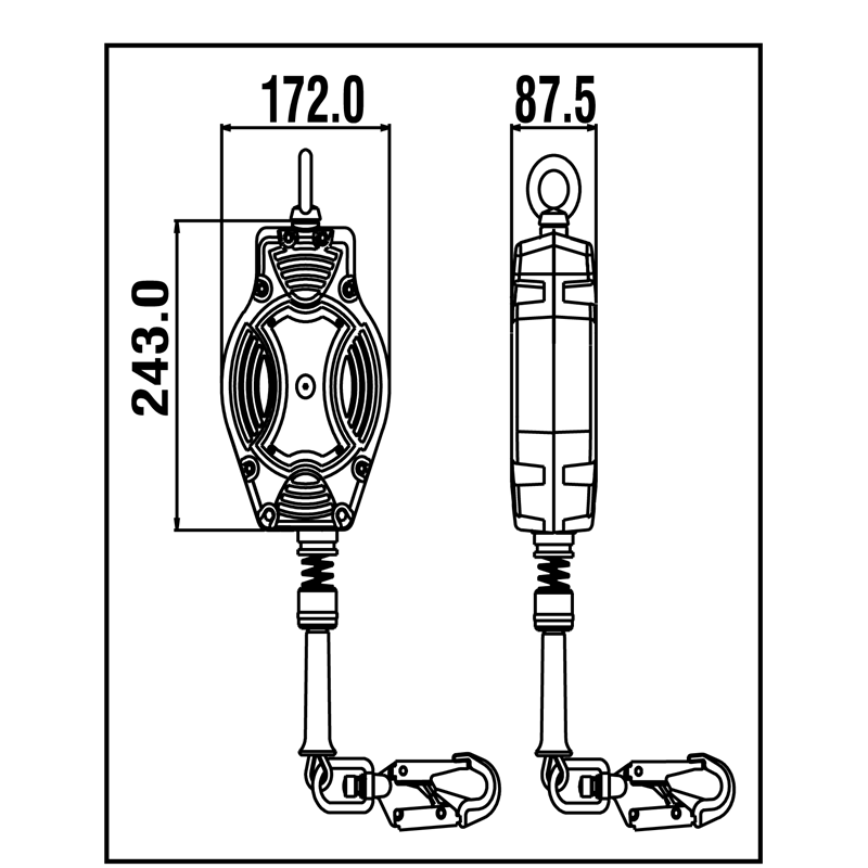 Valstopblok Staalkabel 10.0m – FA2040210B - Afbeelding 3