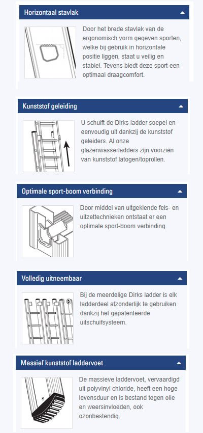 Dirks - 3-Delige glazenwassersladder 30cm