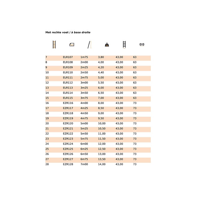 Petry – Enkele ladder recht