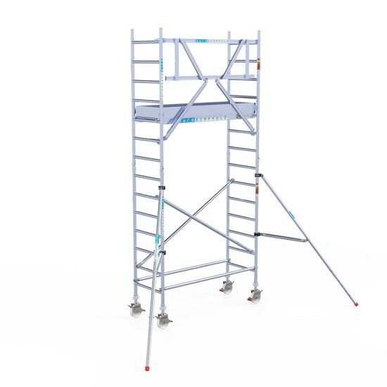 Euroscaffold - Rolsteiger Pro 75x190 5,2m werkhoogte carbon vloer tegen de gevel