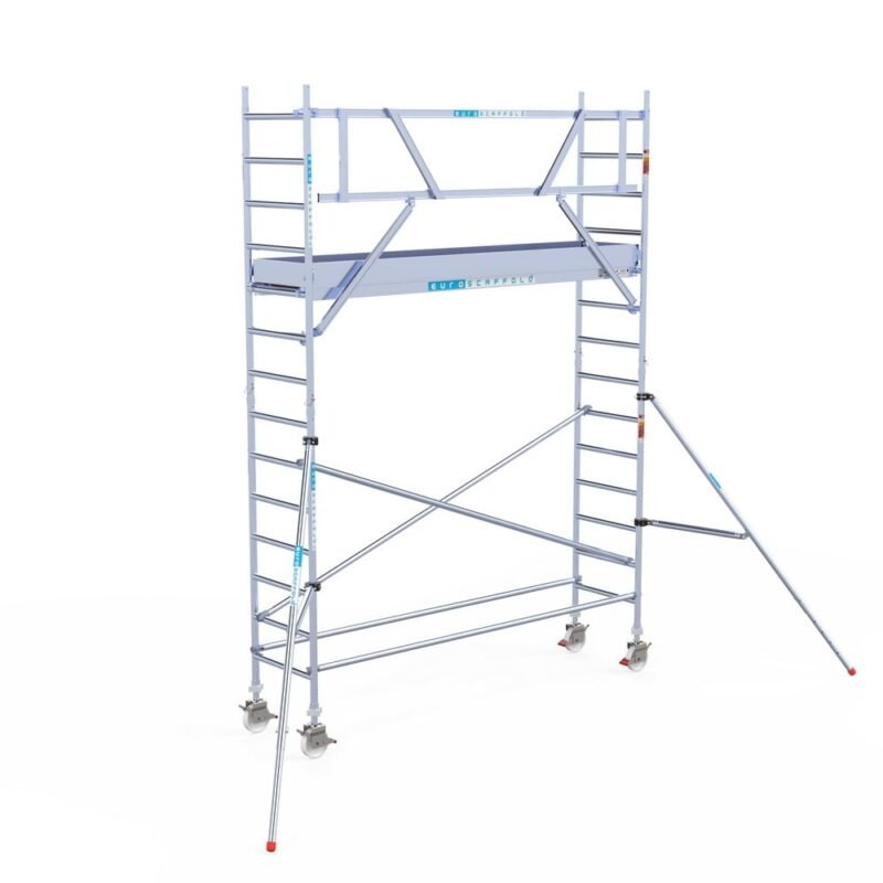Euroscaffold - Rolsteiger Pro 75x305 5,2m werkhoogte carbon vloer tegen de gevel
